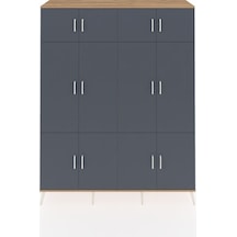 Hyperion Gardrop 10 Raflı 12 Kapaklı 2 Askılı 176x44x221 Çam-antrasit/çam Antrasit/çam