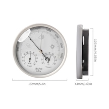 Sones Thb9392 132mm Duvara Monte Dijital Termometre Higrometre Ev Yüksek Doğruluk Basınç Ölçer Hava Hava Ölçüm Aleti Barometre Altın