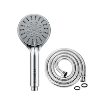 5f Duş Başlığı Seti, Geniş Başlık Yüzeyi, Kireç Önleyici Kauçuk Nozzle, Yüksek Basınç Fonksiyonları Asorti Ürün, Renk Ve Şekil Farklılık Gösterebilir Siyah