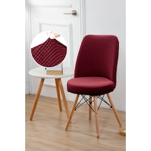 Yıkanabilir Streç Lastikli Likralı Oval Sandalye Kılıfı - Yuvarlak Sandalye Örtüsü Bordo-rengi Bordo