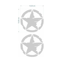 Army Yıldız 13 X 13 Cm Gri Sticker 2 Li