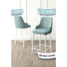 Canisa Enox Serisi,1 Adet Su Yeşili Sandalye Mutfak Bar Sandalyesi, Babyface Kumaş, Beyaz Metal Ayak, Sandalyeler Su Yeşili Ayaklar Beyazzz