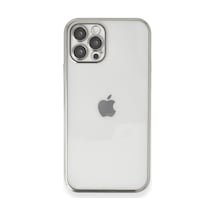 Apple iPhone Uyumlu 12 Pro Kılıf Razer Lensli Silikon - Gümüş Bz8683140230159