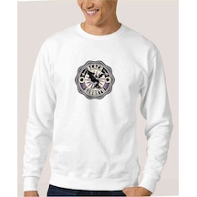 Black Sabbath Tur Sabbath Baskılı Beyaz Erkek Örme Sweatshirt