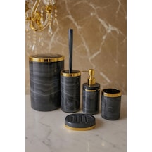 Makri Home Banyo Seti 5'li,akrilik-çöpkovası,wc Fırçalık,sıvı Sabunluk,diş Fırçalık,el Sabunluk,gold Renk Detay Gri Makri Home Banyo Seti 5'li,akrilik-çöpkovası,wc Fırçalık,sıvı Sabunluk,diş Fırçalık,el Sabunluk,gold Renk Detay Gri