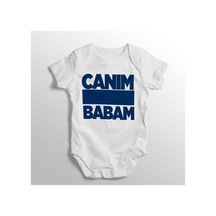 Babylimon Canım Babam Yazılı Baskılı Bebek Zıbını Beyaz - 132207772 Beyaz