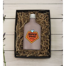 Bk Gift Kişiye Özel İsimli Baba Temalı Mat Gri Tasarım Cam Şişe Kolonya 200 ML 2