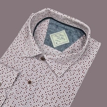 Slim Fit Pamuklu Uzun Kollu Cepsiz Gömlek Slim Fit Kalıp Pembe
