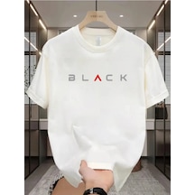 Startmore Unisex Black Baskılı Oversize Beyaz