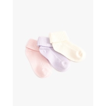 Koton 3'lü Basic Çorap Seti Pamuklu Multıcolor 5wmg80019aa Mavi