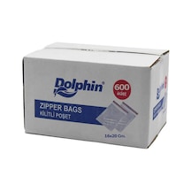 Dolphin Kilitli Şeffaf Buzdolabı Kilitli Saklama Poşeti Torba - 16x20 Cm. - 600 Adetlik Kutu
