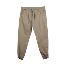 Erkek Büyük Beden Battal Boy 100 Kilo-180 Kilo Arası İçin Uygun Bağcıklı Gabardin Jogger Pantolon Bej
