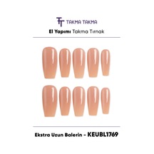 Keubl1769 - Ekstra Uzun Balerin-keubl1769 - 10'lu Tekrar Kullanılabilir El Yapımı Protez Takma Tırnak M