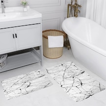 Rovigo Home Baskılı Kaymaz Taban 2 Li Banyo Paspas Takım Rvg5110-100X60-60X50 Çok Renkli