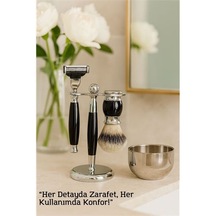 Zenvac Koleksiyon Tıraş Seti 304 Cerrahi Çelik & Kemik Saplı Çift Cidarlı Tıraş Tası Icardi Collection 72