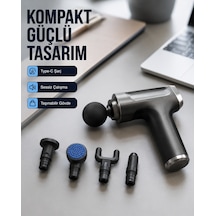 Yorgunluğu Giderici Vücut Masaj Tabancası Yeni Nesil - Lisinya Siyah