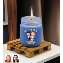 BK Gift Kişiye Özel DTF Best Friend Karikatürlü Kokulu Mum – Mavi -