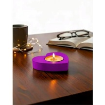 2 Adet Suda Havuzda Yüzen Suya Batmayan Restoran Cafe Bar Ev İçin Kalp Şeklinde Tealight Mumluk Mor Çok Renkli