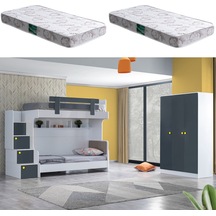 Ranza, Metris Ranza Karyola 3 Kapaklı Dolap 2 Adet Comfort Yatak 90 X 190 CM