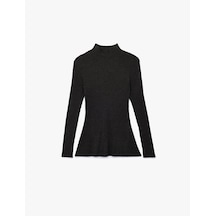 Koton Peplum Kesim Uzun Kollu Dik Yaka Triko Kazak Antrasit 6wak90383ht Antrasit