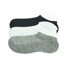 3 Adet Çocuk Sneaker Patik Çorap Siyah Beyaz Gri Çok Renkli