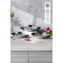 Emsan Fortis Granit 6 Parça Sahan Set Gri Gri