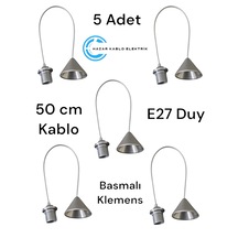 E27 Duy Dişli Sarkıt Siyah 5 Adet Plastik