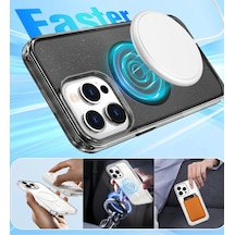 Mey İthalat Apple Uyumlu iPhone 15 Pro Max Star Magsafe Kapak - Siyah Şeffaf