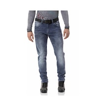 CD811 Fitilli Mavi Erkek Jeans Pantolon Mavi
