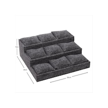 3 - 558 - Basamaklı Keten Kumaş Yastıklı - Shophnrl - Stand Gri