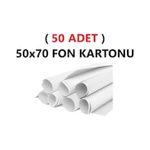 50 Adet 50x70 Cm Beyaz Renkli Fon Kartonu Rulo Canlı Renk Büyük Boy Anaokulu Kreş Okul