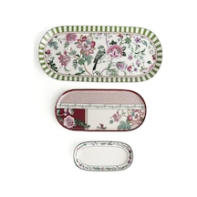Lucky Art Madeline Bone 3 Lü Oval Sunumluk Seti Lyfw 031 Çok Renkli