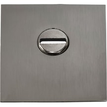 Kare Çelik Kapı Rozeti Çelik Emniyet Aynası Metal Kapağı Seti Saten Gri