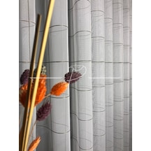 Tül Perde Gülal Desen Kareli Çizgili Etek Kurşunlu Düz Tül Ekru