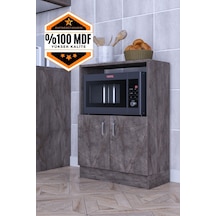 Rafineri Makro Dolap Çok Amaçlı Mikrodalga Fırın Dolabı Mdf Gri