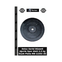 Delux Serisi Düzenli Ağırlık Spor Aleti 2,5 Kg Siyah Plaka Mb-12302 8