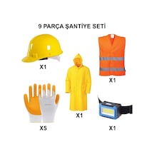 9 Parça Baret Eldiven Seti İle Şantiye Güvenliği Sağlayın