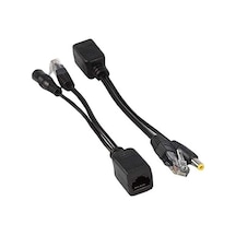 4252 Ip Kamera Kablosu Poe Set Ethernet Adaptör Güç Power Kablosu, Siyah Diğer