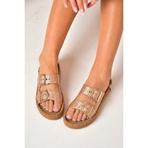 Fox Shoes U596030209 Bronz Örgü Görünümlü Kadın Terlik