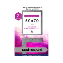 Gri-21mm-50x70 Cm Mat Pvc Li Camsız Fotoğraf Puzzle Belge Çerçeve Yatay Dikey Asılabilme. 01060172