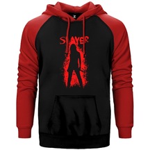 Slayer Shadow Man Kırmızı Reglan Kol Kapşonlu Sweatshirt Kırmızı (551825483)