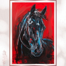 Alevler İçindeki Güçlü At - Modern Dinamik Sanat Pvc Tablo