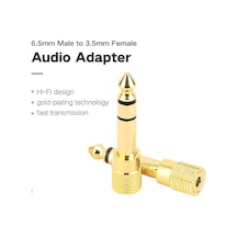 Px-4458 6.3 Mm Erkek To 3.5 Mm Dişi Jack Adaptörü, 6.35 Mm Büyük Jack Erkek 3.5 Mm Kulaklık Dişi Ses Çevirici, Mikrofon Amfi Hoparlör Ses Sistemi Dönüştürücü