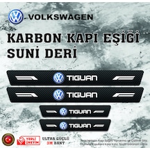 Volkswagen Tiguan Uyumlu Deri Karbon Kapı Eşiği Koruyucu Bant 4 Adet