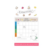 Haftalık Menü Planlayıcı Magnet Mıknatıslı Yazı Tahtası Buzdolabı Magneti Pano 30x30 Cm + Kalem Standart