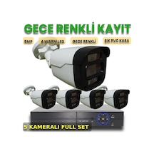 5 Kameralı Gelişmiş Yapay Zeka Destekli Renkli Güvenlik Seti
