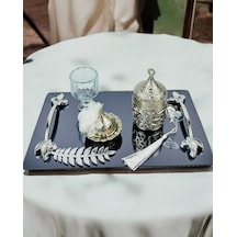 Elegance Söz Kahve Tepsisi Beyaz Beyaz