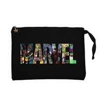 Marvel Heroes in Post Siyah Clutch Astarlı Cüzdan / El Çantası Siyah