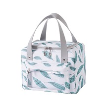 Cbtx Yalıtımlı Öğle Yemeği Çantası Polyester Açık Piknik Kamp Yiyecek Saklama Çantası Çanta - Beyaz + Yaprak Beyaz