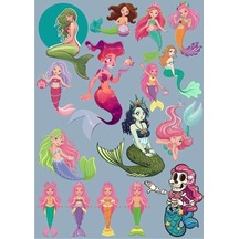 Deniz Kızları Sticker Set 15 Parça Telefon, Tablet, Defter, Laptop Sticker